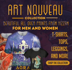 art nouveau all over print t-shirts