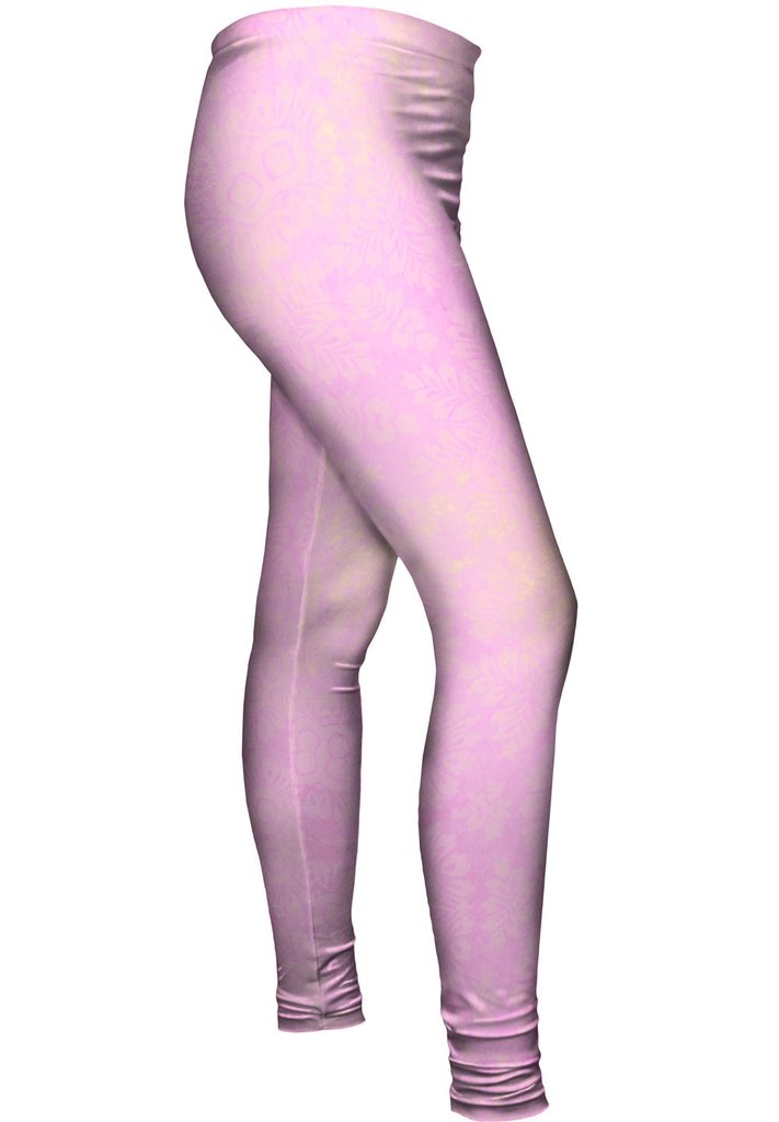 Floral Goddess Pink Beige Leggings