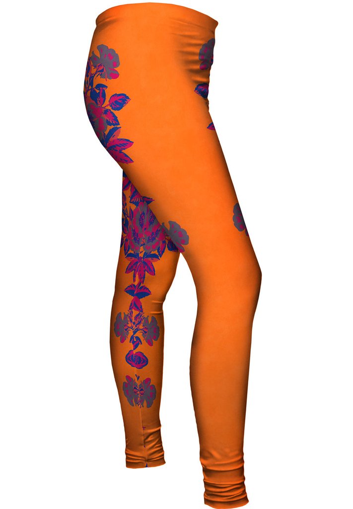 Floral Print Orange Leggings