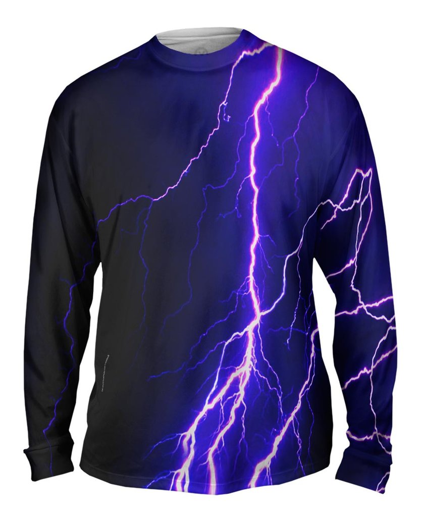 Violet Lightning Storm Mens Long Sleeve Sweatshirt
